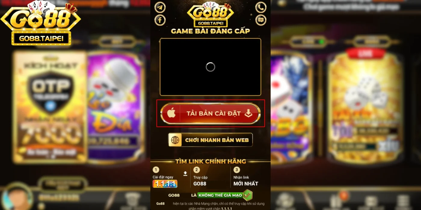 Cách thức vào link cổng game Go88 đơn giản với máy iOS