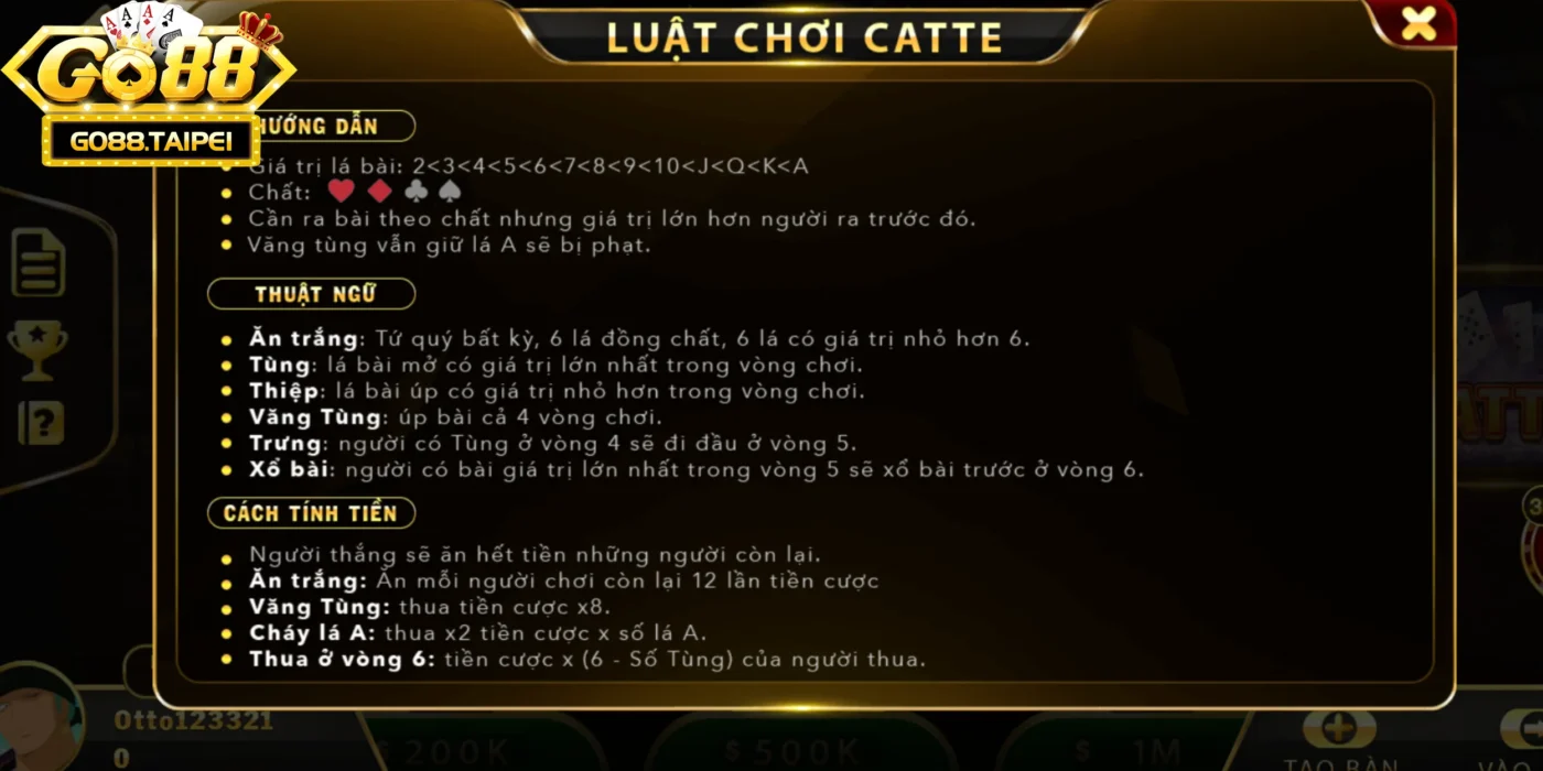 Giải thích luật chơi game bài Catte siêu dễ hiểu