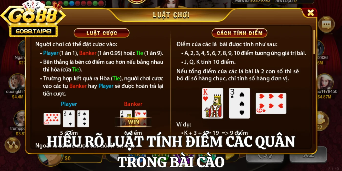 Hiểu rõ luật tính điểm các quân trong bài cào